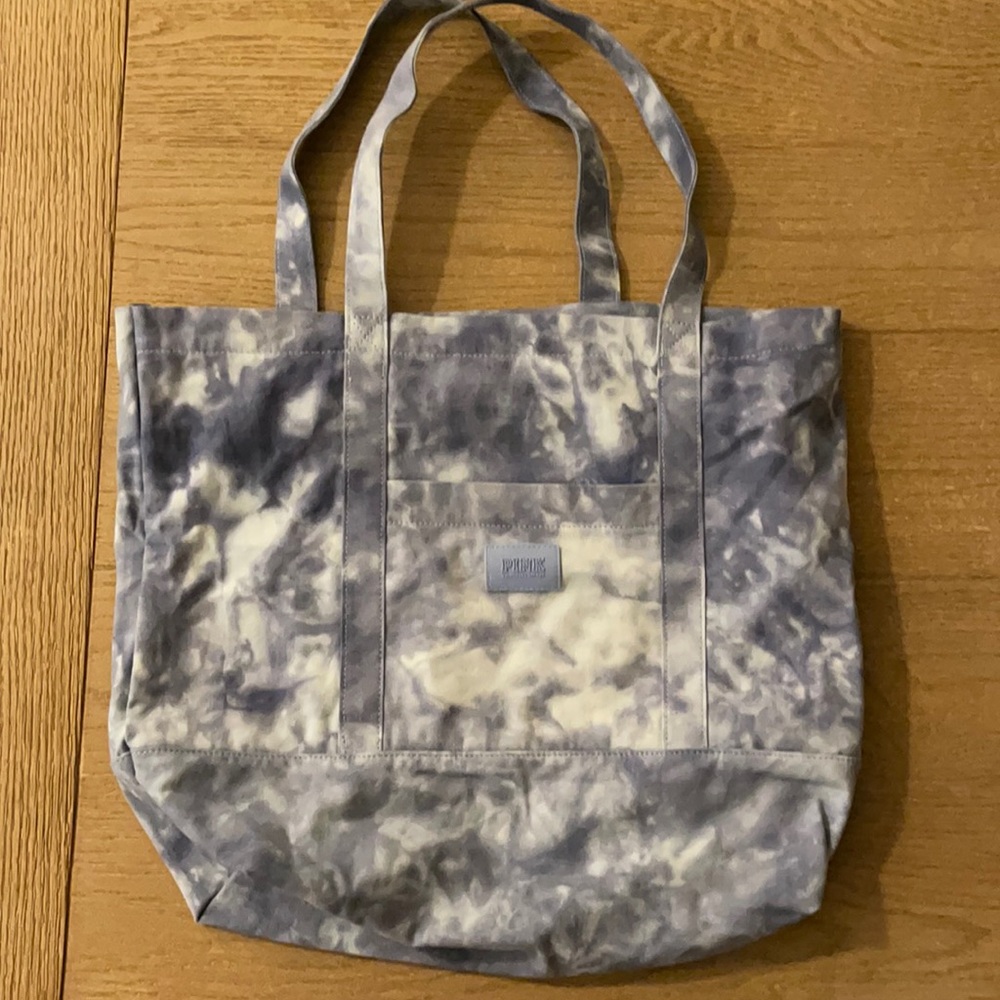 NWOT Victoria’s Secret Pink Blue Tie dye tote bag - Picture 2 of 3
